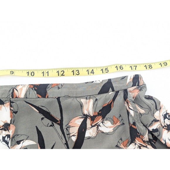 Nordstrom Rack Green Wide Leg Floral Ankle Pants Stretch Pockets XL 34"x24" - Picture 5 of 9